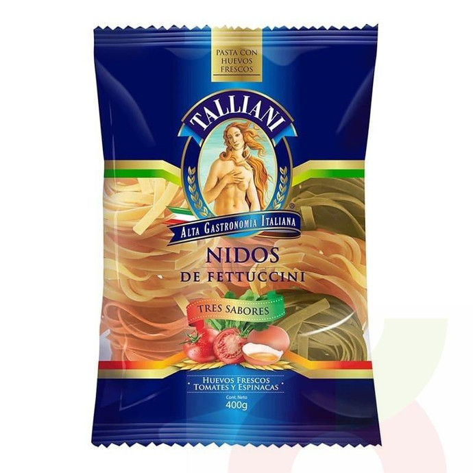Pasta Nidos De Fettuccini Tres Sabores Talliani 400Gr - Pasta Nidos De Fettuccini Tres Sabores-Talliani 400Gr
