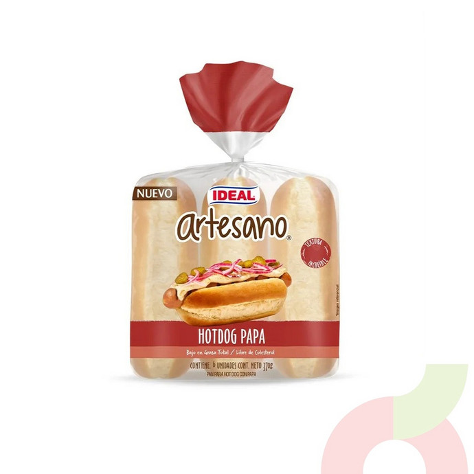 Pan Hotdog Papa Artesano Ideal 370Gr 6 Unidades - 7803403004285.JPG