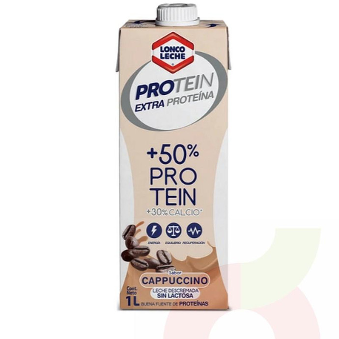 Capuccino Protein Loncoleche 1Lt - Leche Descremada Capuccino Sin Lactosa Protein 1Lt Loncoleche