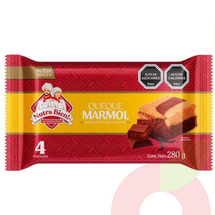 Queque Marmol Chocolate Naranja Nutra Bien 280Gr 4 Unidades - 7803525001124.JPG