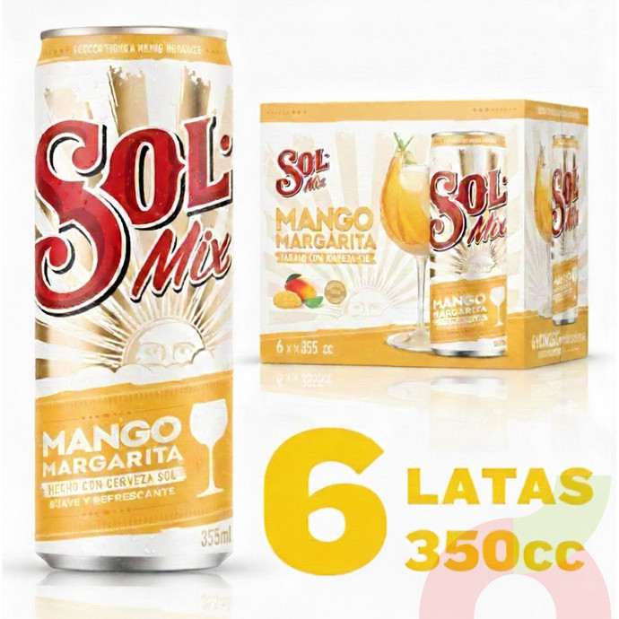 Pack Cerveza Mix Mango Sol 350Cc 6 Unidades - solo margarita mango.JPG