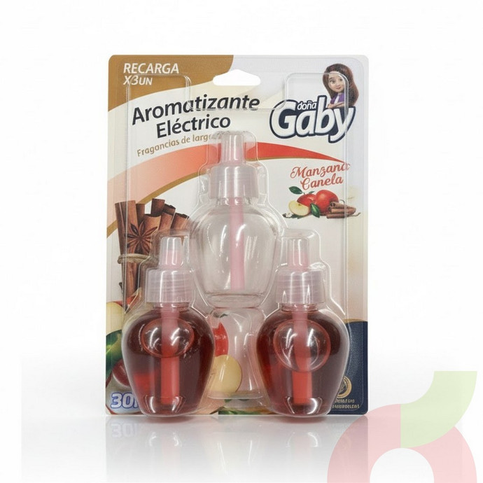 Recarga Aromatizante Manzana Canela Doña Gaby 30Ml 3 Unidades - 7804676651220.JPG