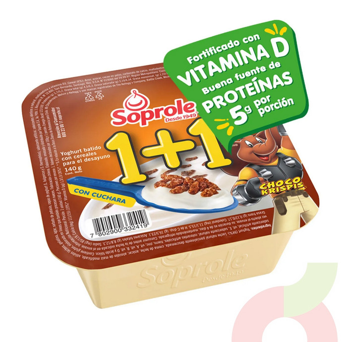 Yoghurt 1+1 con Choco Krispis Soprole 140Gr - Yoghurt 1+1 con Choco Krispis Soprole 140Gr.JPG