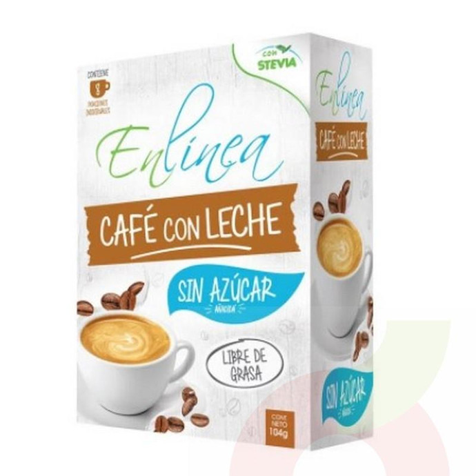 Café con Leche 0% Azúcar En Línea 104Gr - Café Con Leche Sin Azúcar Añadida-En Línea