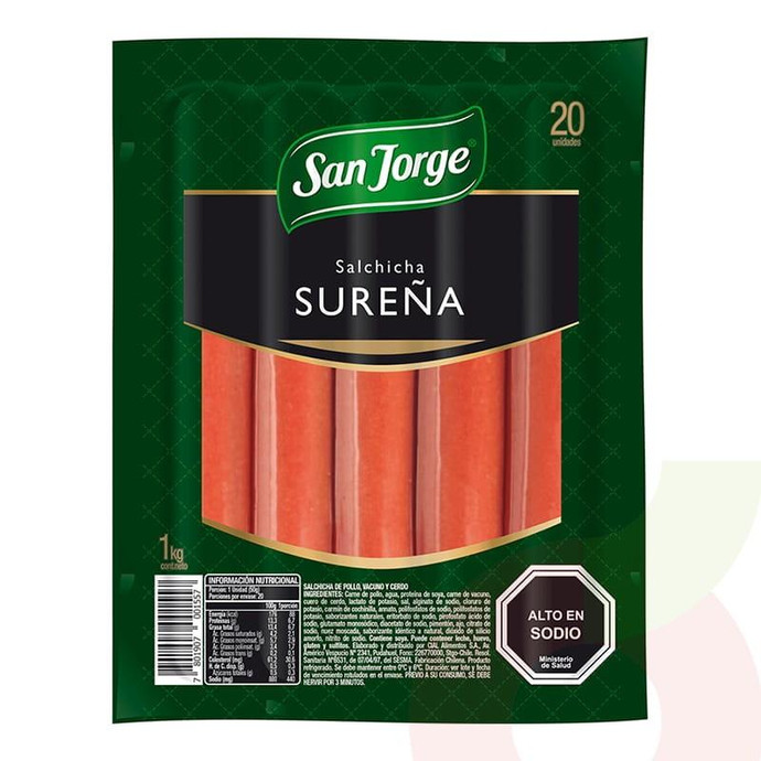 Salchicha Sureña San Jorge 1Kg - Salchicha Sureña S.Jorge 1Kg