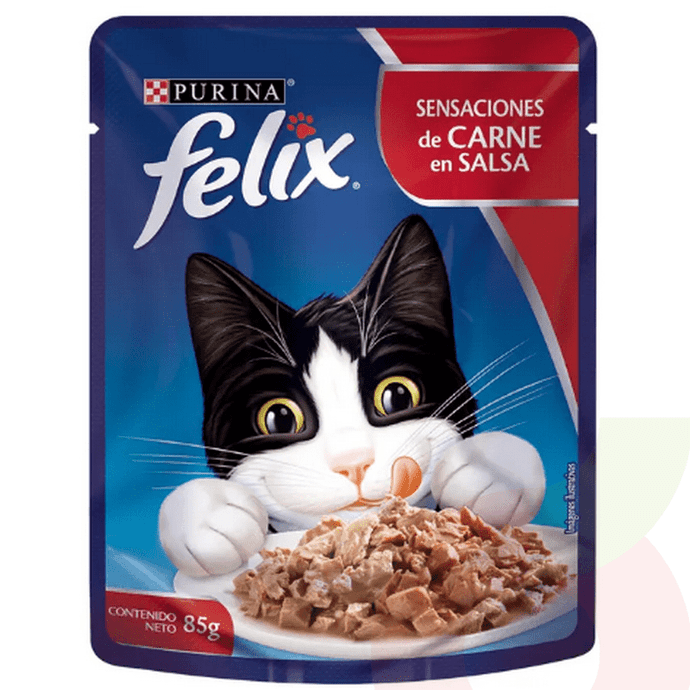 Alimento Húmedo Gato Carne en Salsa Felix Purina 85Gr - Felix S. De Carne Pouch 85 Gr.