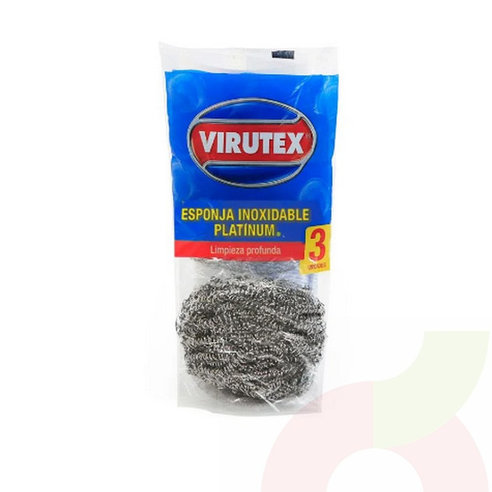 Esponja Inoxidable Platinium Virutex 3 Unidades  - esponja platinium .jpg