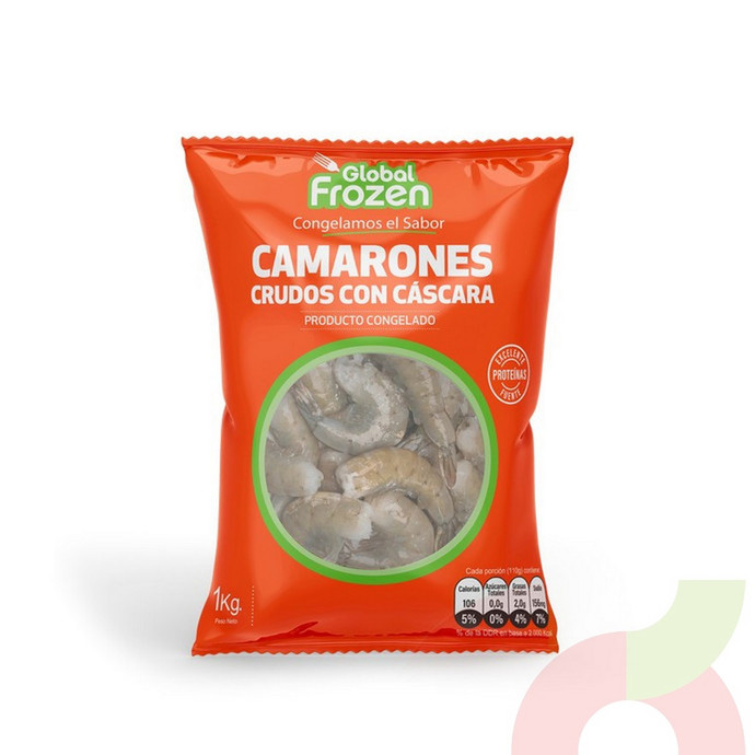 Camarones Crudos con Cáscara Global Frozen 1Kg - 7804635611234.JPG