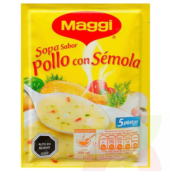 Sopa Sabor Pollo con Sémola Maggi 68Gr - Sopa Sabor Pollo Con Sémola-Maggi 68Gr