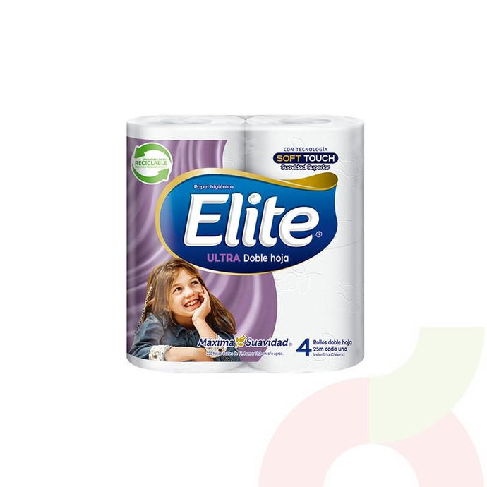 Papel Higiénico Ultra Doble Hoja Elite 25Mt 4 Unidades - Papel Higiénico Ultra Doble Hoja-Elite 25Mt 4U