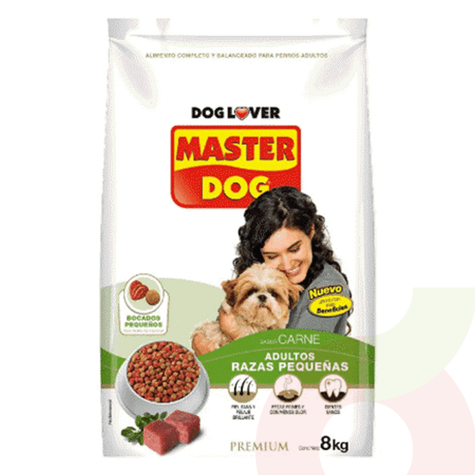 Alimento Perro Adulto Raza Pequeña Carne Master Dog 8Kg - Master Dog Adulto R. Peq. 8 Kg.
