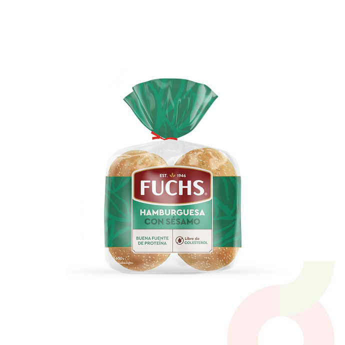 Pan Hamburguesa Sésamo Gourmet Fuchs 650Gr 8 Unidades - FUCHS_HAMBURGUESA-SESAMO_650g.JPG