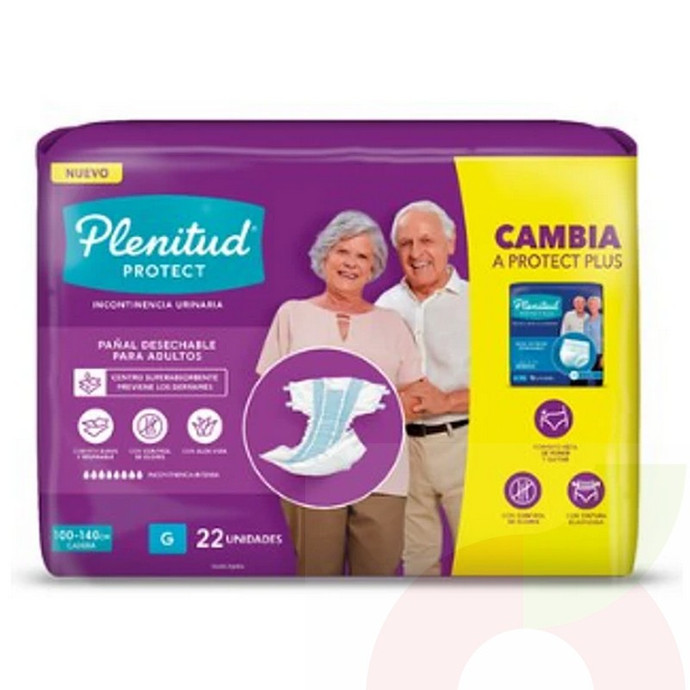 Pañal Adulto Protect Incontinencia Urinaria G Plenitud 22 Unidades - pañal adulto plenitud protect g 22 unidades.jpg