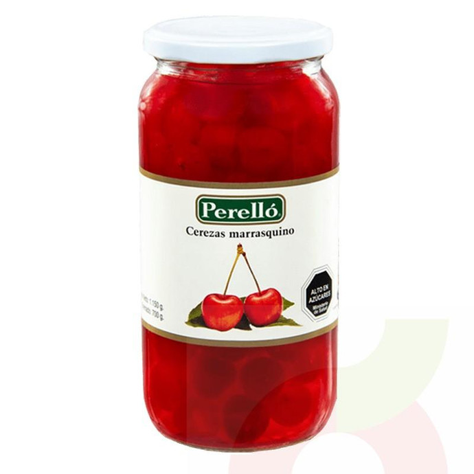 Cerezas Rojo Marrasquino en Frasco Perelló 1150Gr - Cerezas Verdes Marrasquino En Frasco Perello 1150Gr