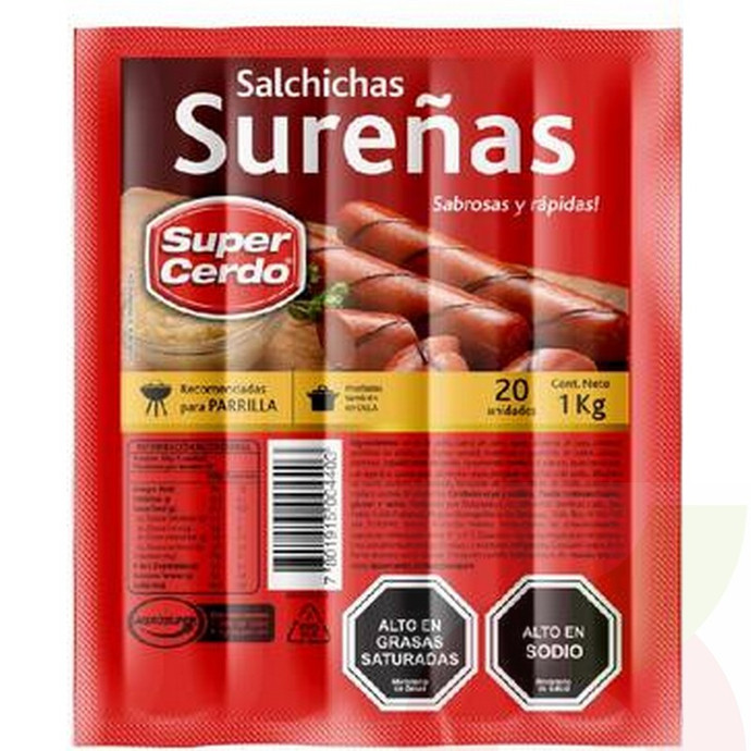 Salchicha Sureña Super Cerdo 1Kg - Salchicha super cerdo .jpg
