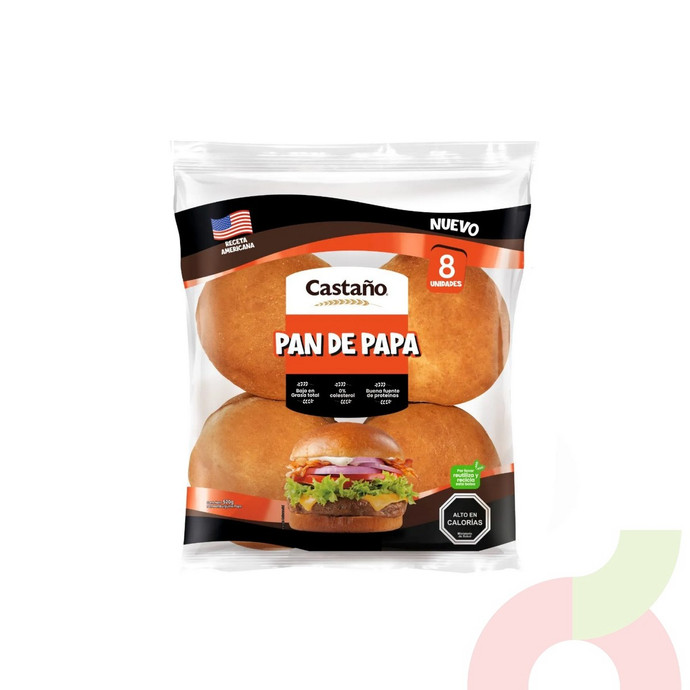Pan Hamburguesa de Papa Castaño 520Gr 8 Unidades - 7803468005135.JPG