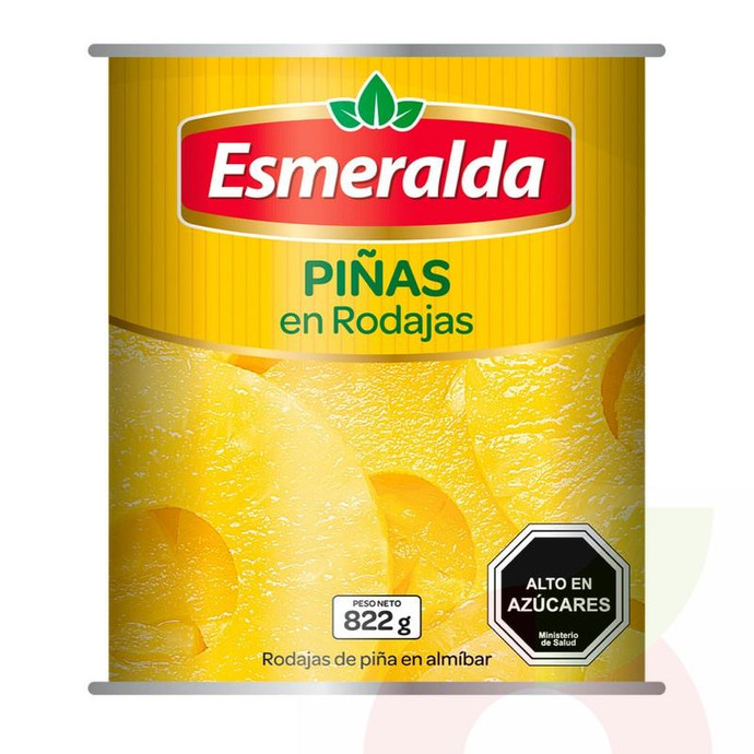 Piña Rodajas en Almíbar Esmeralda 822Gr - Piña Rodajas En Almibar, Esmeralda 822Gr