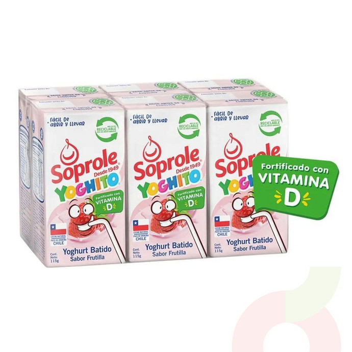 Pack 6 Unidades Yoghurt Batido Soprole 115 Gr - Yoghito frutilla.JPG