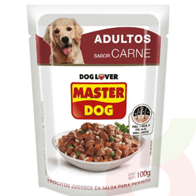 Trocitos Carne Jugosos en Salsa Adulto Master Dog 100Gr - Master Dog Carne 100 Gr.
