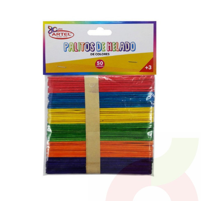 Palitos de Helados Colores Artel 50 Unidades  - Palitos .jpg
