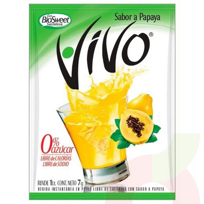 Jugo Instantáneo en  Polvo Papaya Vivo 7Gr - vivo papaya.JPG