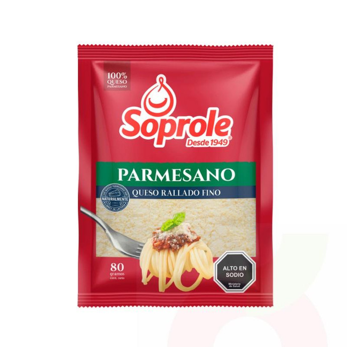 Queso Parmesano Rallado Soprole 80Gr - Queso Parmesano Rallado-Soprole 80Gr
