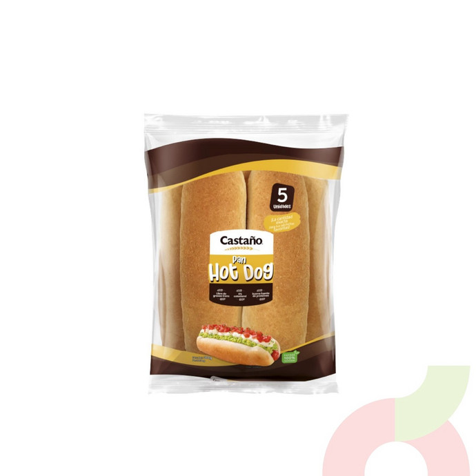 Pan Hot Dog Castaño 300Gr 5 Unidades  - 7803468004756.JPG