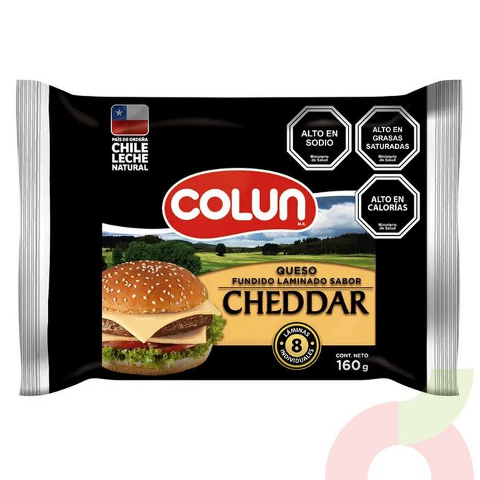 Queso Cheddar Laminado Colun 160Gr - 7802920005829.JPG
