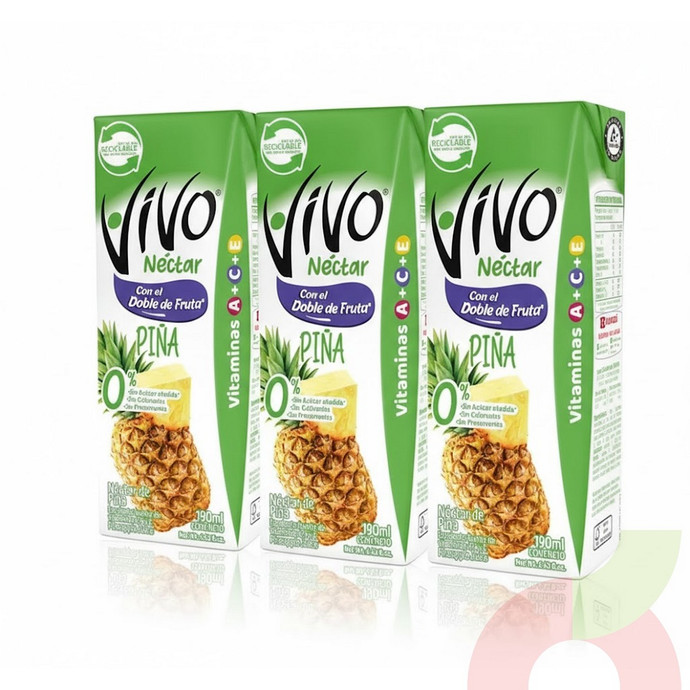 Pack Néctar Piña Vivo 190Ml 3 Unidades - vivo piña pack.JPG