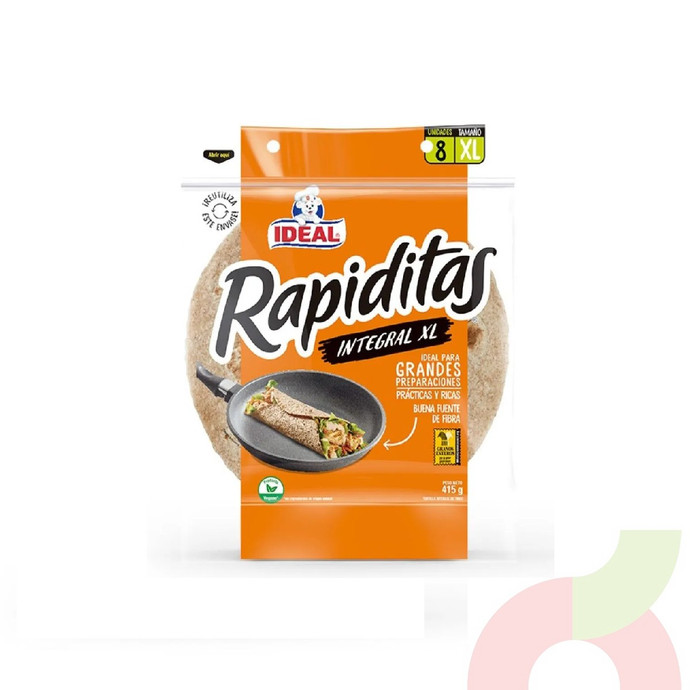  Tortillas Rapiditas Integral XL Ideal 415Gr 8 Unidades - 7803403004087.JPG