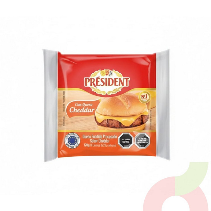 Queso Cheddar Laminado President 120Gr - 3228022220023.JPG
