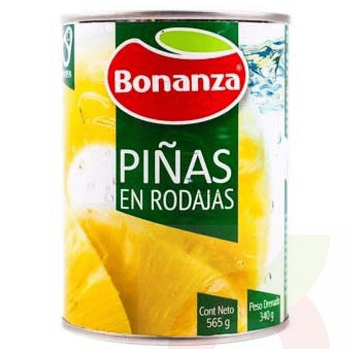 Piña en Rodajas Bonanza 565Gr - Piña En Rodajas-Bonanza 565Gr