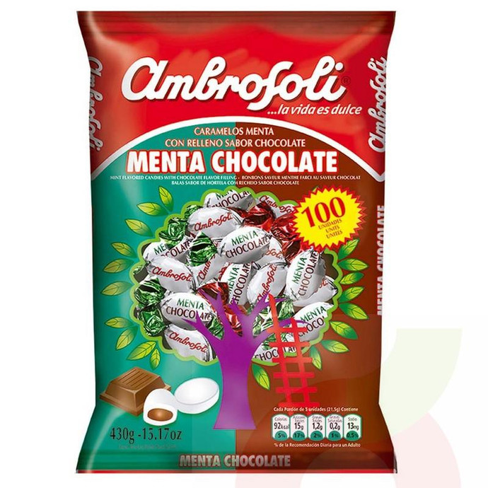 Caramelos Menta Chocolate Ambrosoli 430Gr - Caramelos Menta-Chocolate-Ambrosoli 430Gr