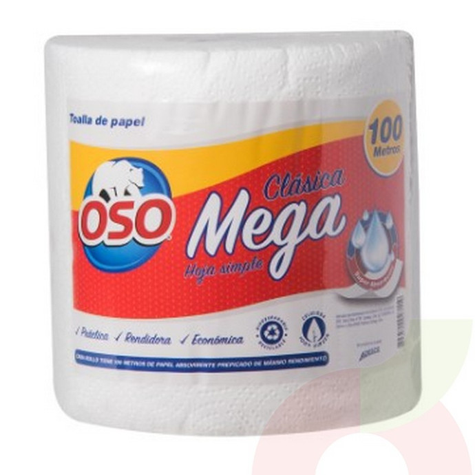 Toalla Papel Clásica Mega Oso 100Mt - toalla papel mega oso 100 metros.JPG
