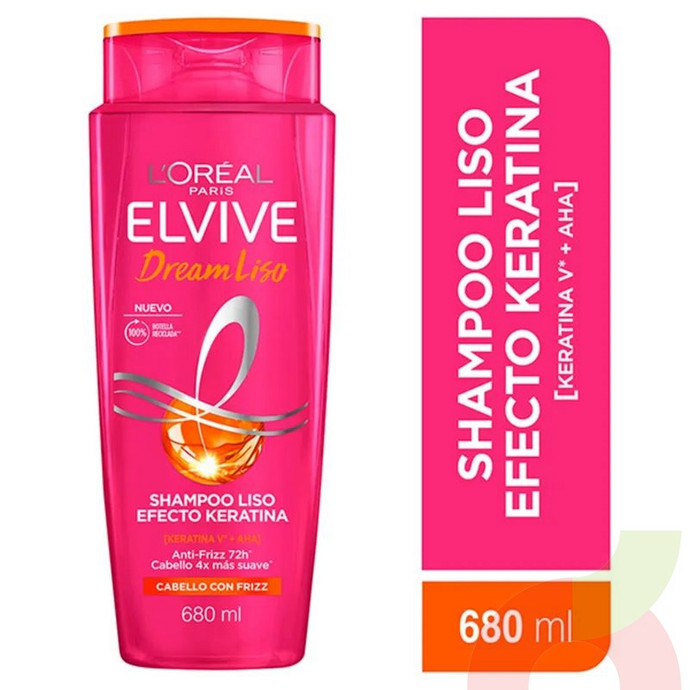Shampoo Liso Efecto Keratina Elvive 680 Ml - Shampoo Elvive 680 ml.JPG