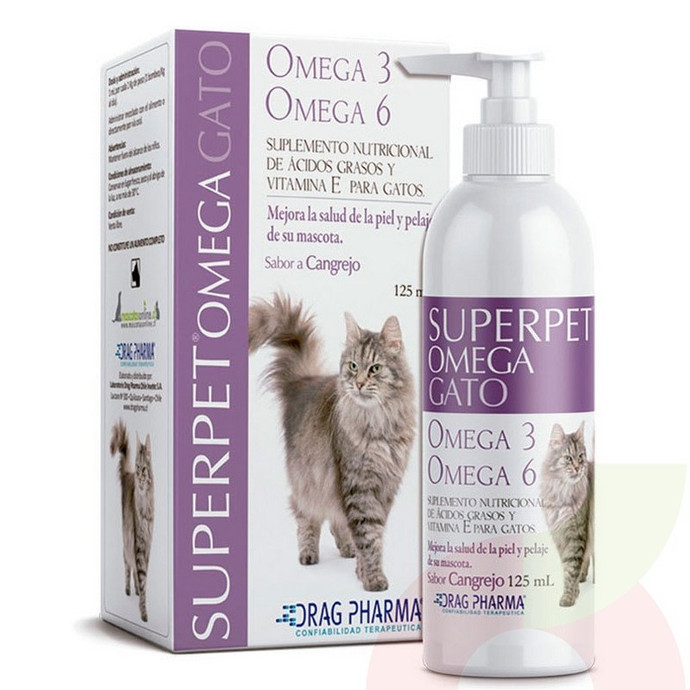 Suplemento Nutricional Ácidos Grasos, Vitamina E, Omega 3 y 6 Gato Cangrejo SuperPet 125Ml - Superpet.JPG