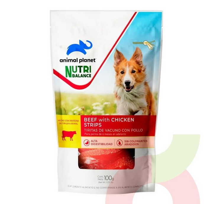 Snack Perro Tiritas Vacuno Animal Planet 100 g - 7802575534262.JPG