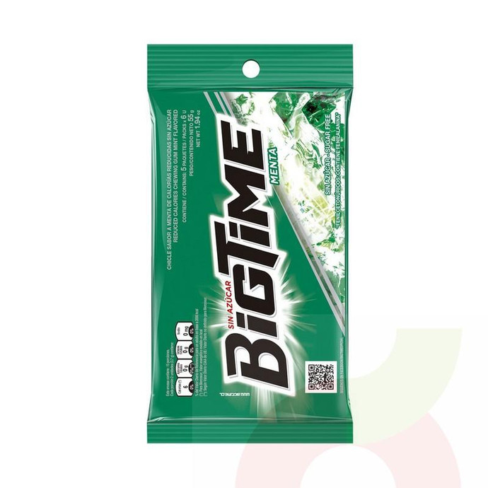 Chicle Menta Fresca Bigtime Pack 5 Unidades - Chile Bigtime Menta Fresca Pack 5 Uni
