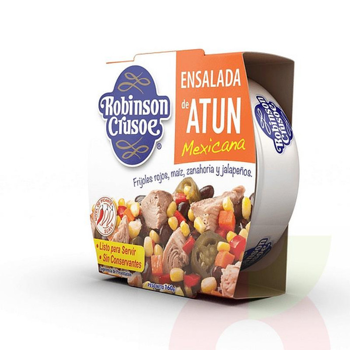 Ensalada de Atún Mexicana Robinson Crusoe 160Gr - Atún Ensalada Mexicana-Robinson Crusoe 210Gr