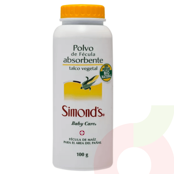 Talco Vegetal Absorbente Baby Care Simonds 100Gr - Polvo De Fécula-Simonds 100 Grs