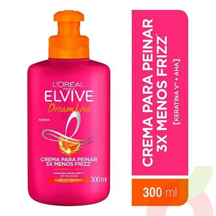 Crema para Peinar 3x Menos Frizz Elvive 300Ml - CREMA PARA PEINAR.JPG