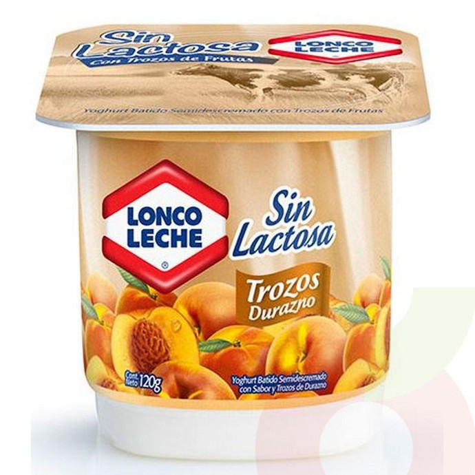 Yoghurt Sin Lactosa Trozos Durazno Loncoleche 120Gr  - Yoghurt S/Lactosa Trozos Durazno-Loncoleche 120Gr