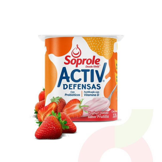 Yogurt Activ Frutilla Soprole 120Gr - Yoghurt Activ Soprole 120Gr Frutilla