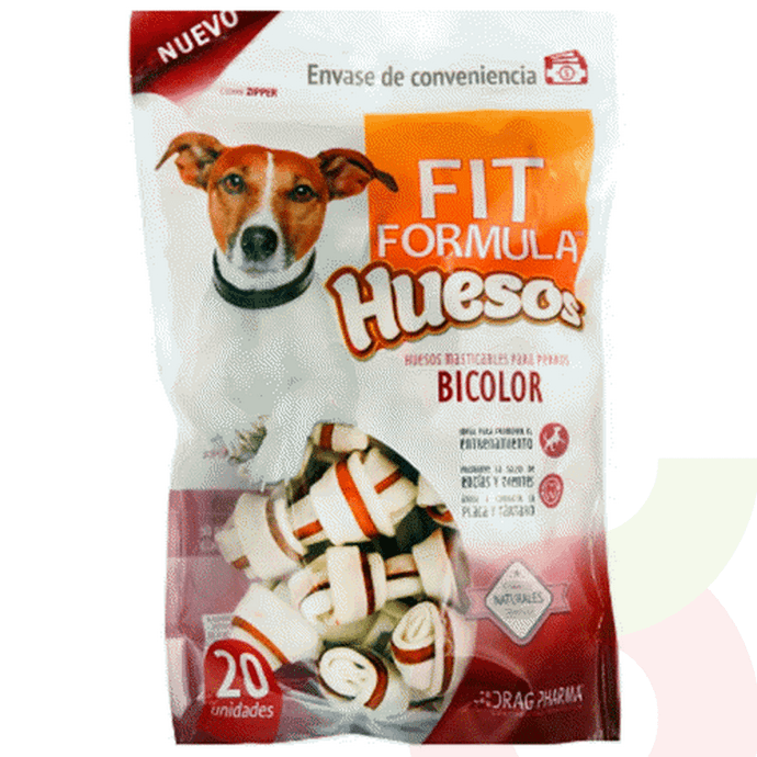 Snack Huesos Bicolor Fit Formula Drag Pharma 20 Unidades - Fit Formula Hueso Bicolor 20 Un.