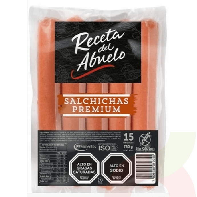 Salchichas Premium Receta del Abuelo 750Gr - Salchicha Rda 750Gr Premium