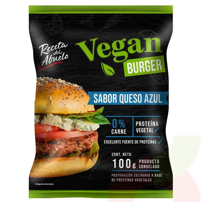 Vegan Burger Queso Azul Receta del Abuelo 100Gr - Vegan Burger 100Gr Queso Azul