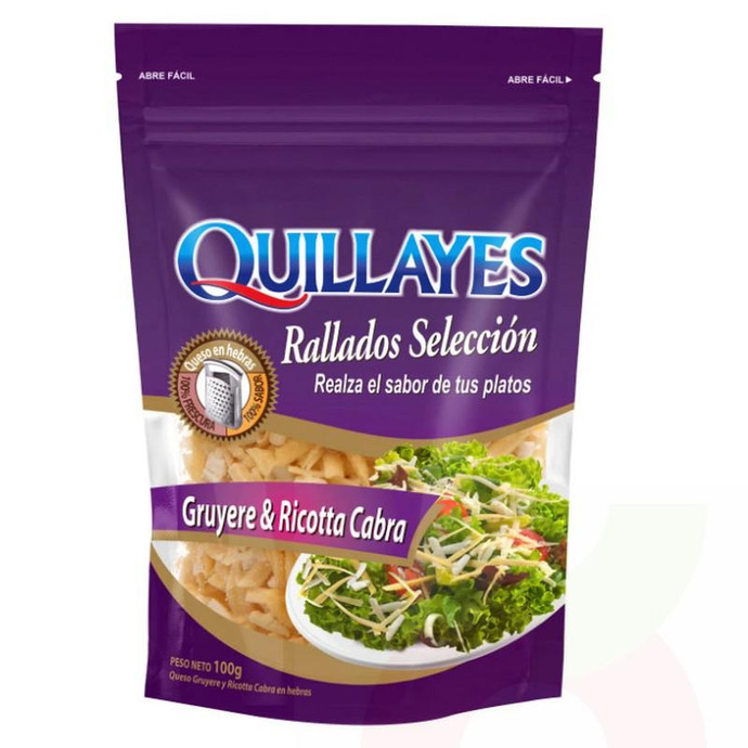 Queso Rallado Gruyere Ricotta Cabra Quillayes 100Gr - Queso Rallado Gruyere, Ricotta Y Cabra, Quillayes 100Gr