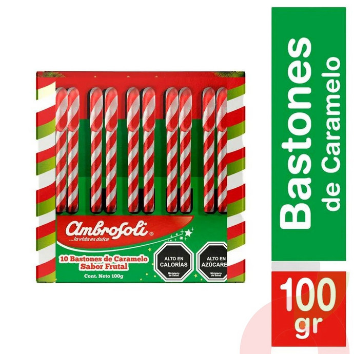 Bastones de  caramelo Ambrosoli 10 Unid - Bastones de Caramelo ambrosoli.JPG