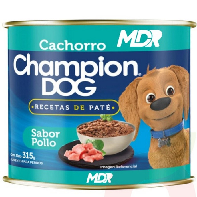 Alimento Húmedo Paté Carne Cachorro Lata Champion Dog 315Gr - Champion  dog Lata .JPG