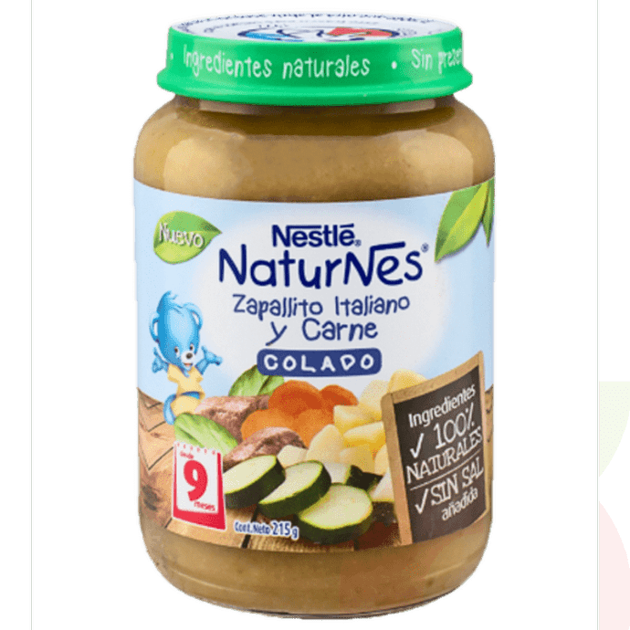 Colados Naturnes Zapallito Italiano Y Carne Nestlé 215Gr - Colados Naturnes Zapallito Italiano Y Carne Nestlé 215Gr